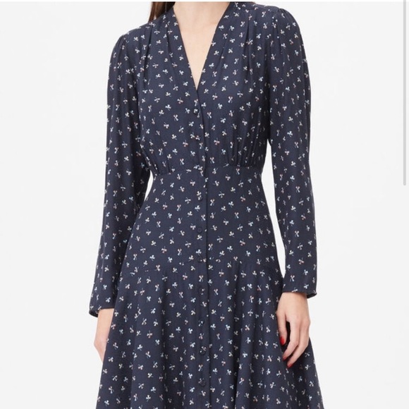 Tailored Rebecca Taylor Clover Print Dot Jacquard Dress size 0 NWT - Picture 4 of 6